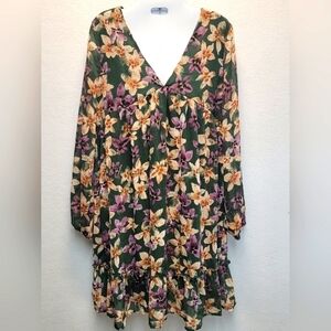KAILEIGH Stitch Fix Women's Size  Small Long Sleeve V-neck Baby Doll Mini Dress